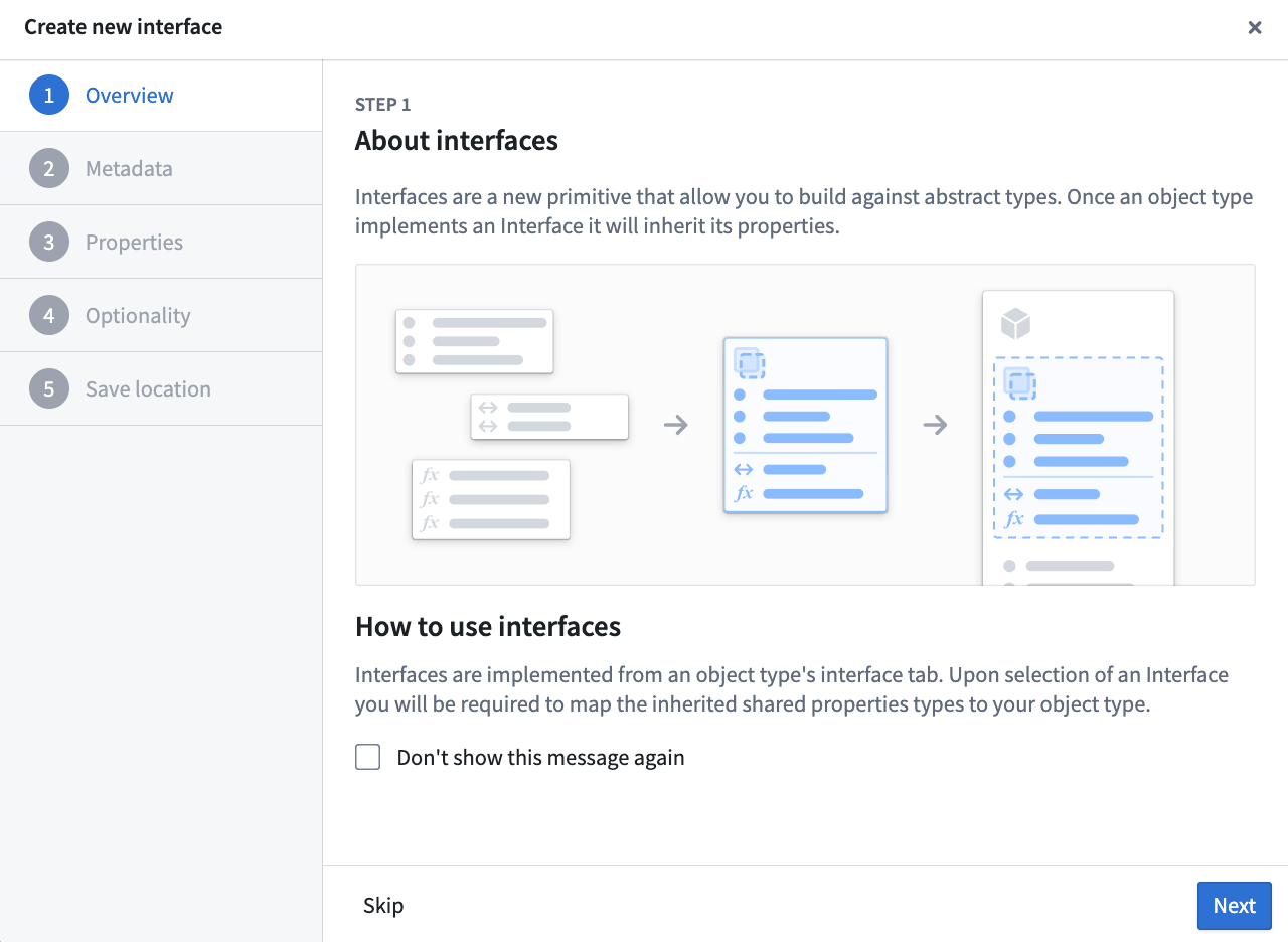 Interface creation about page.