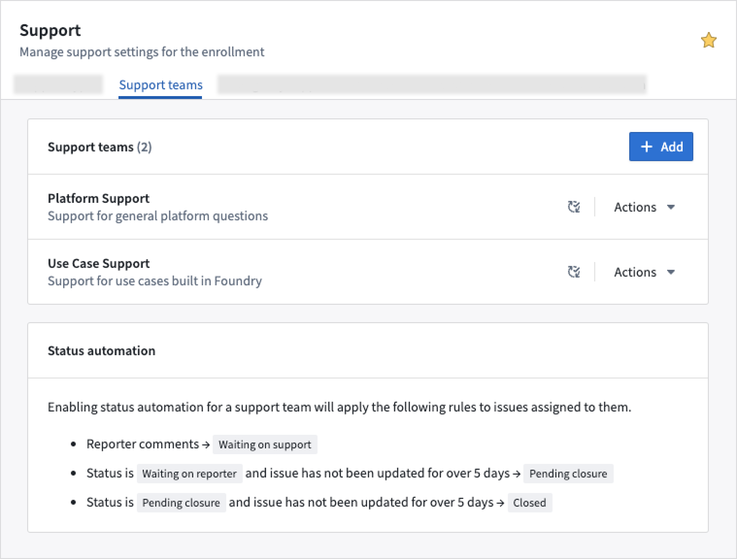 You can now configure your support teams in Control Panel.