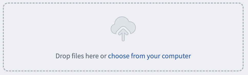 The section for manually uploading data from your computer.