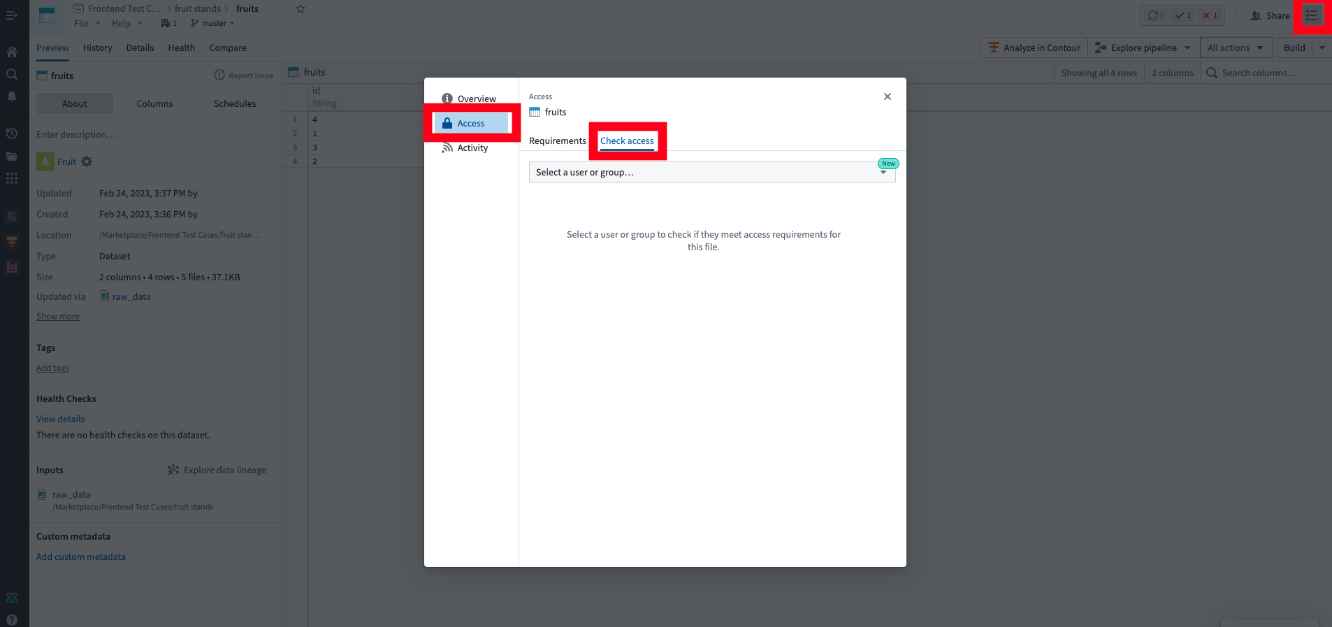 Check access panel