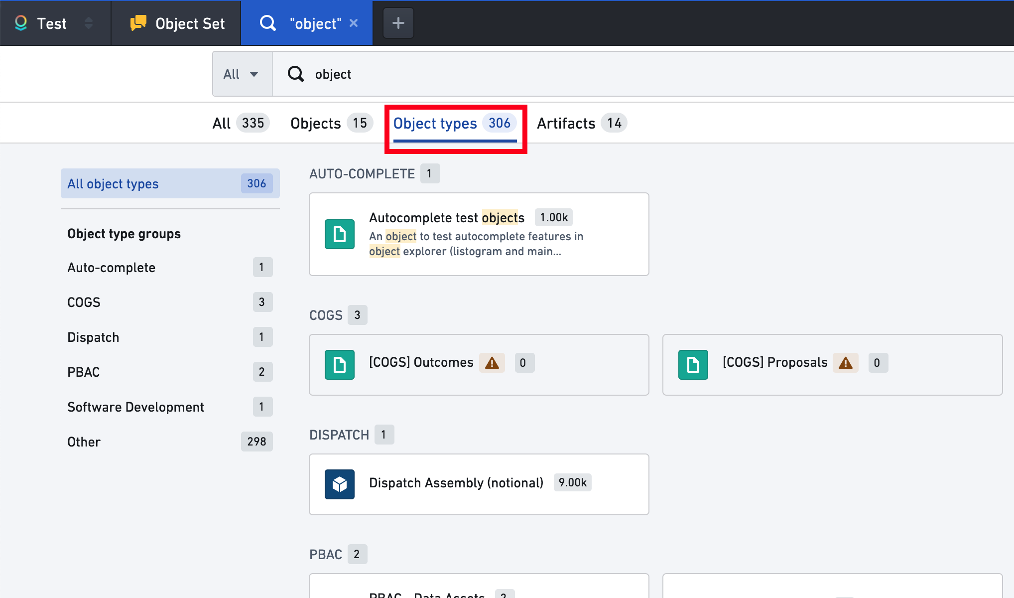 Navigation Object Explorer input Search 1