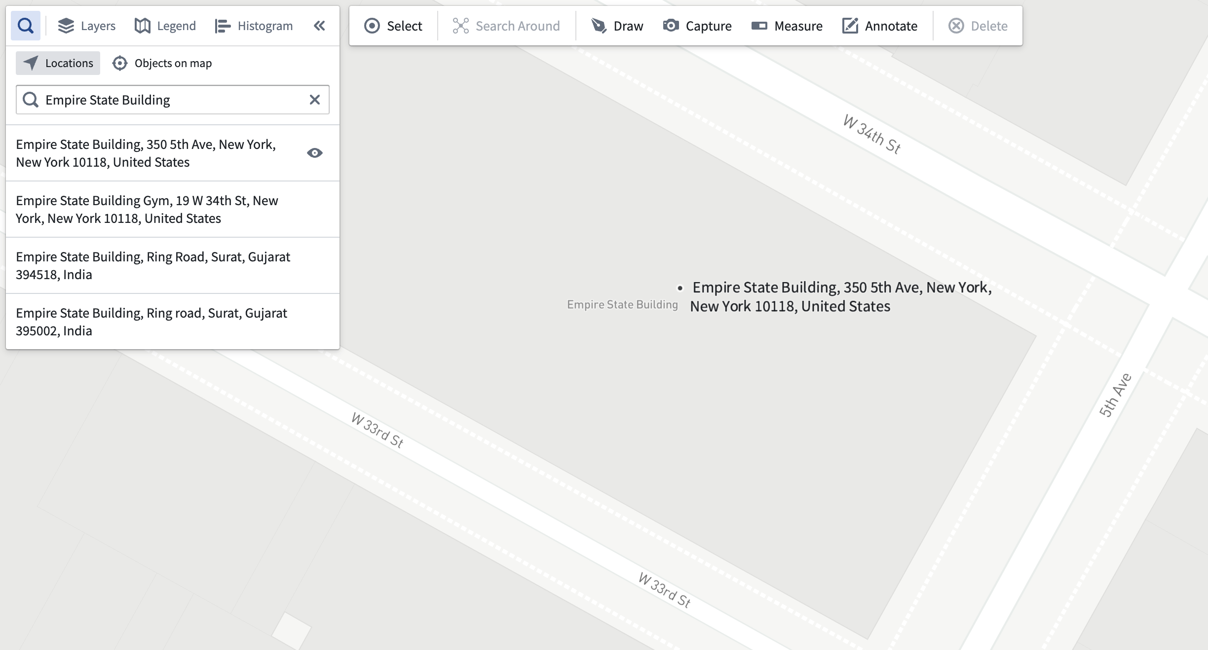 Location results