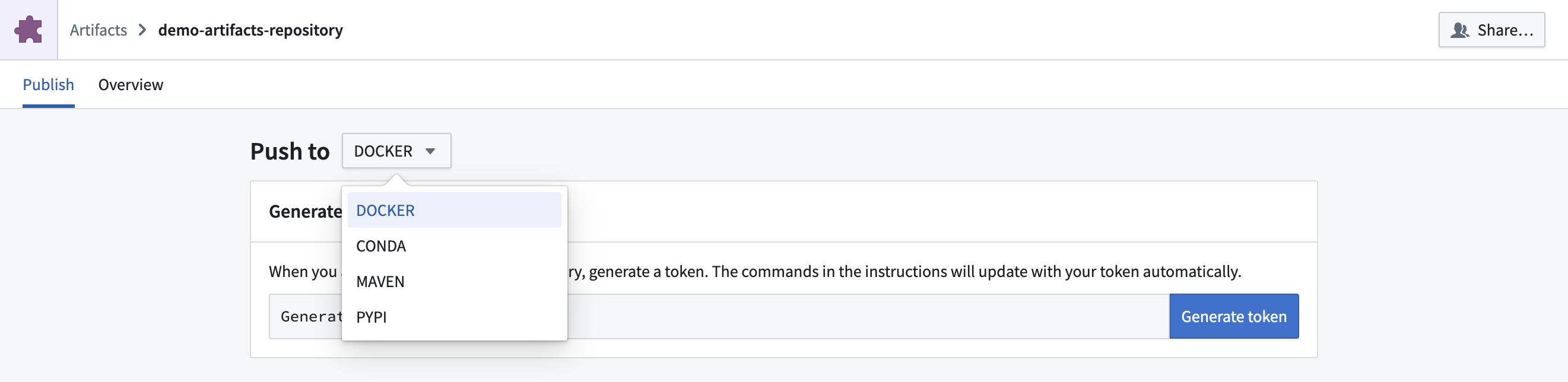 Docker Artifacts repository