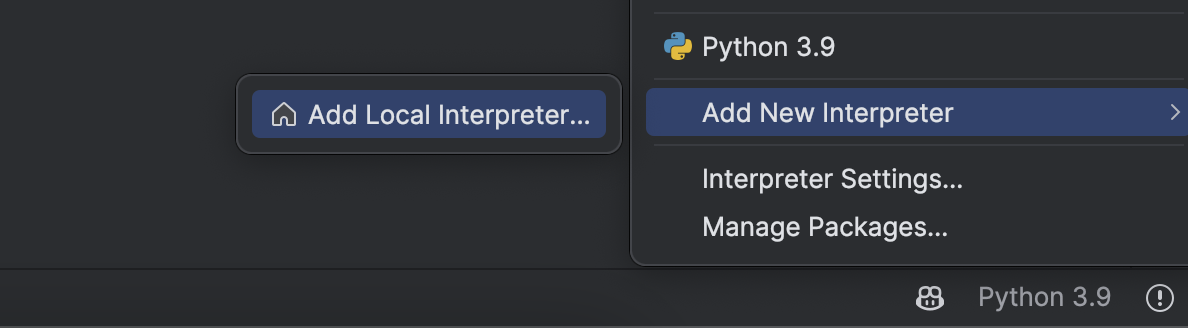 add Python interpreter screenshot