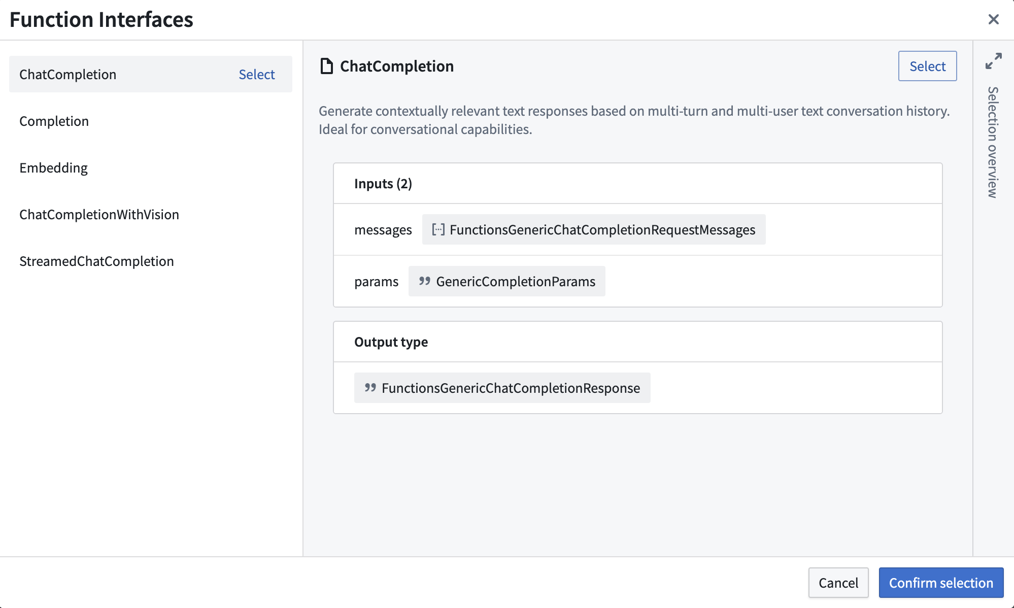 Import Function interface into Typescript repository.
