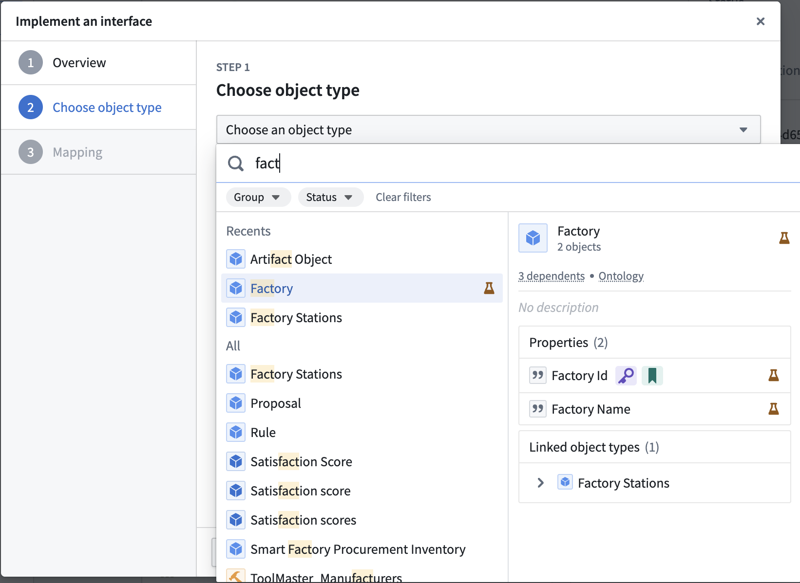 Select interface to implement.