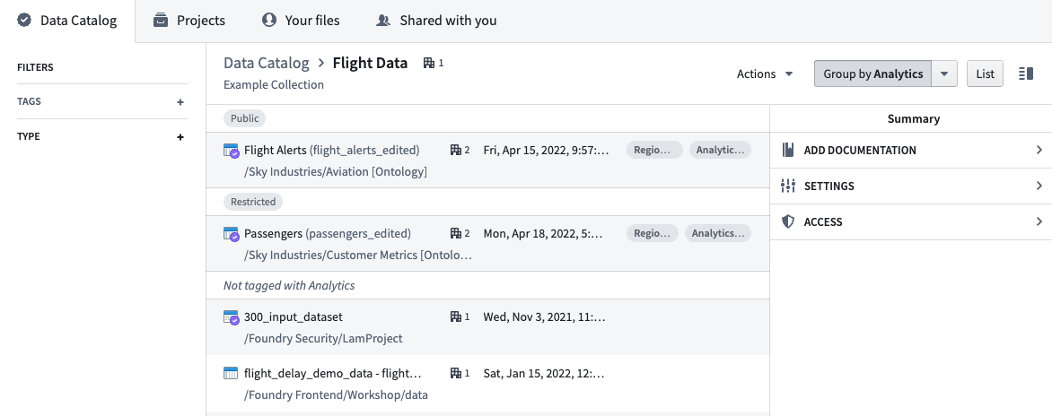 Use tags to group your filtered results.