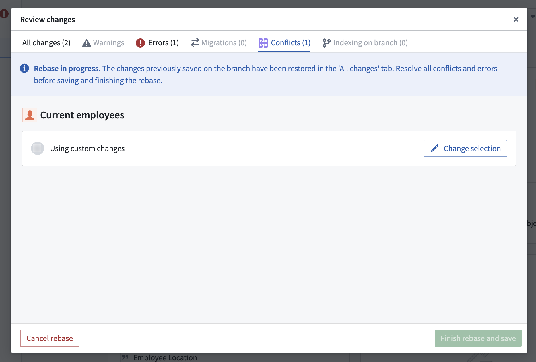 Current employee example conflicts.