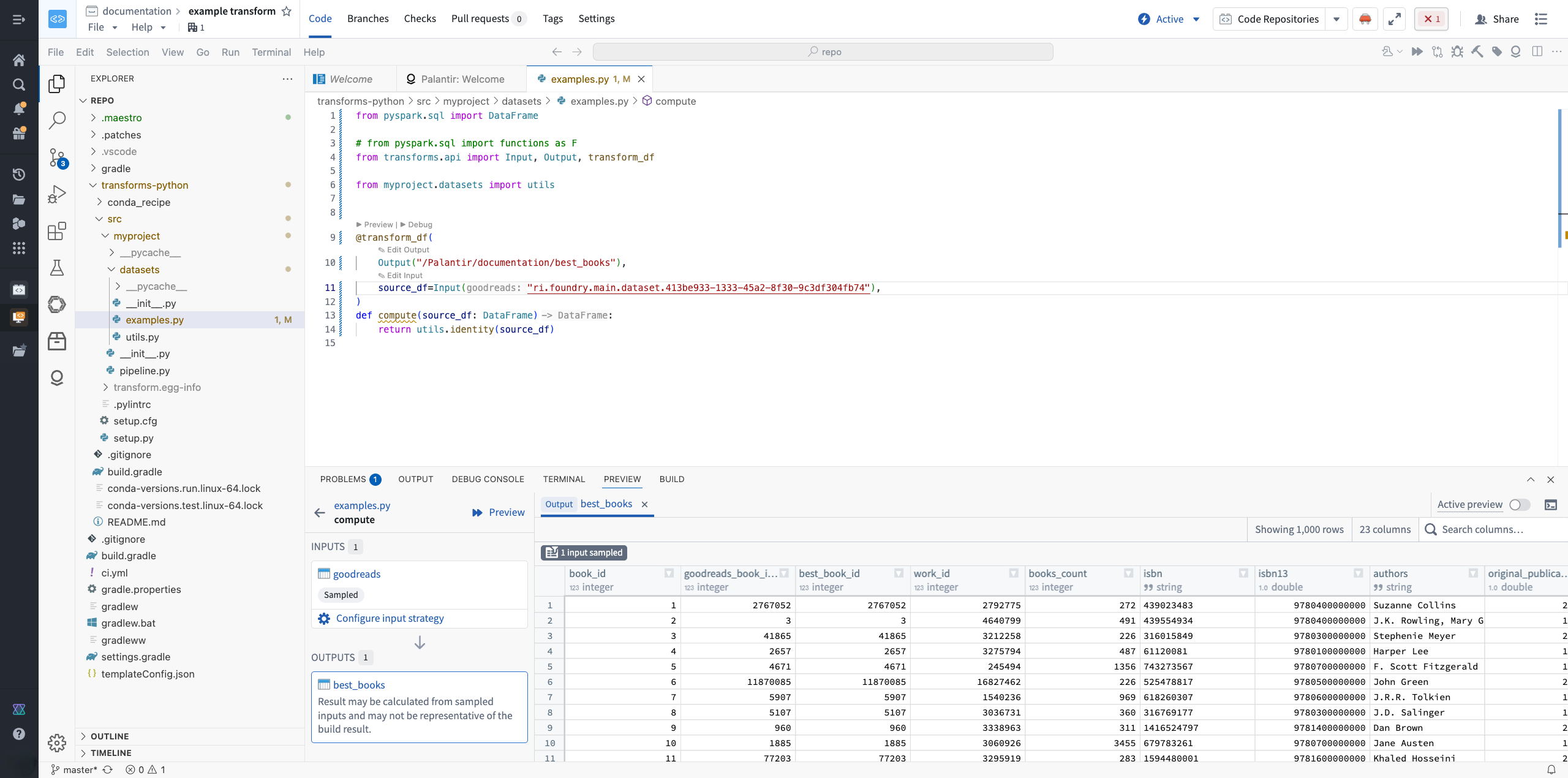The "Preview" section in VS Code Workspaces.