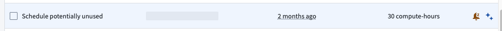 A snoozed recommendation, as indicated by the orange dot and snooze alarm symbol.