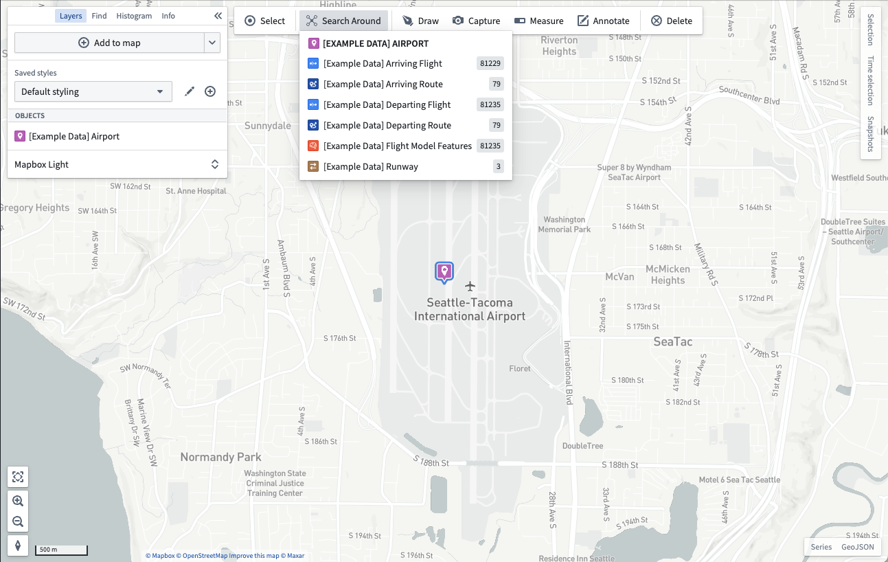 Search around menu