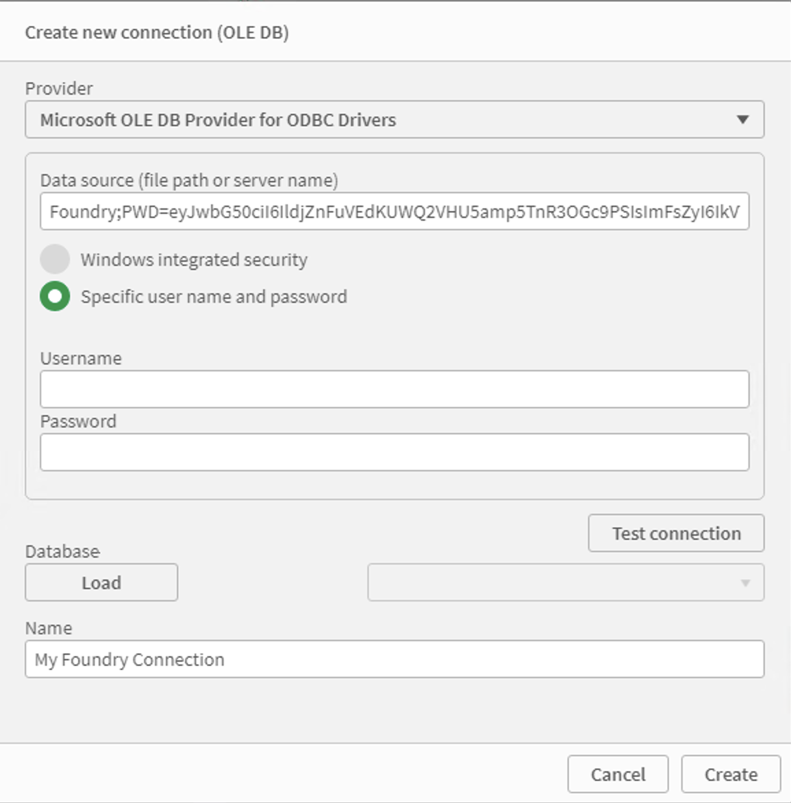 Qlik Foundry connection