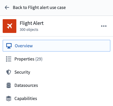 Flight Alert object type in Ontology Manager app