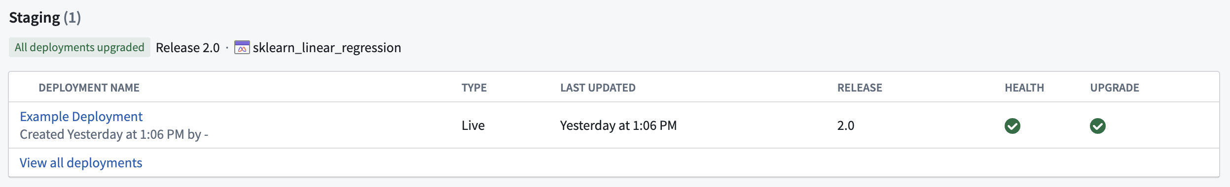 update live success