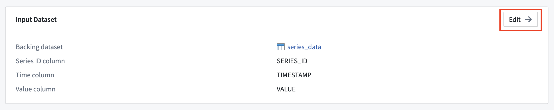 Accessing advanced time series sync after sync creation