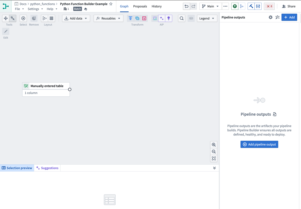 A Python function in Pipeline Builder.