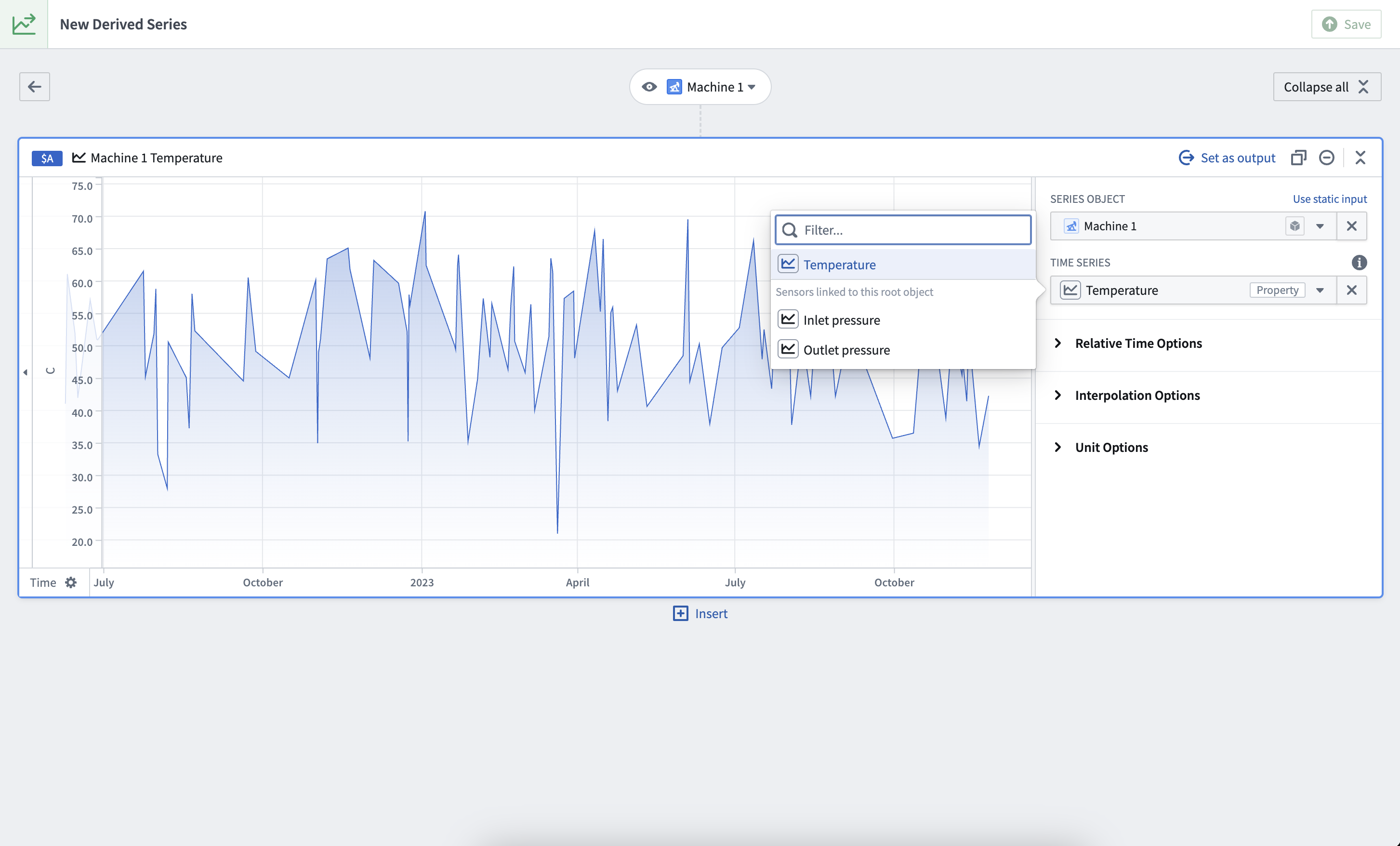 Derived series property selection