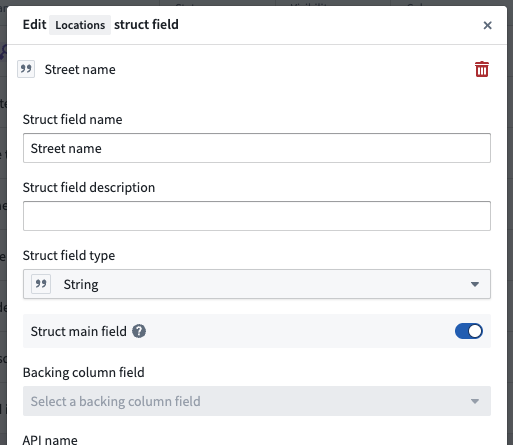 Struct main field toggle