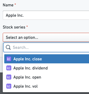 Object dropdown menu resulting form