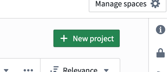 Create new project option