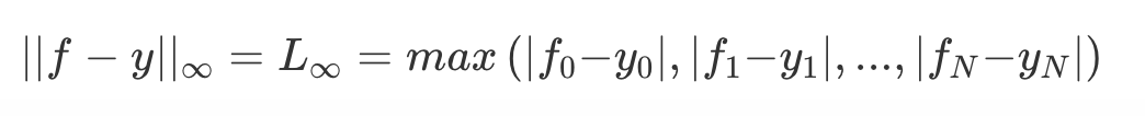 The image shows the maximum absolute difference formula.