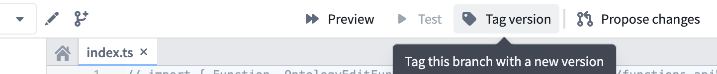 The "Tag version" option.