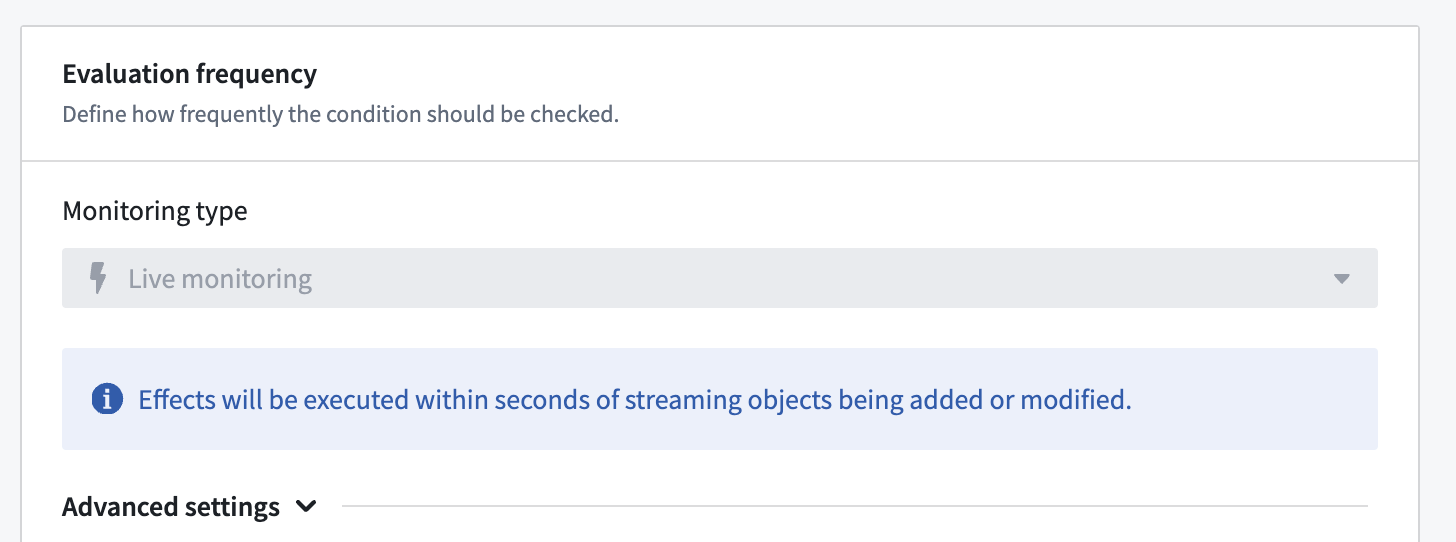 Stream evaluation frequency.