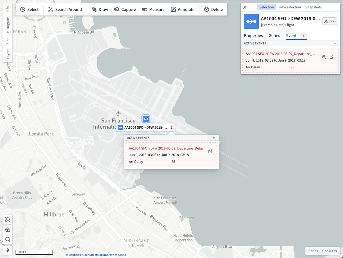 View events from label.