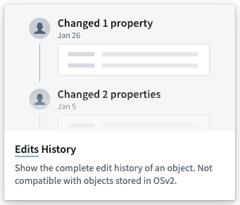 Edits History widget selection tile.