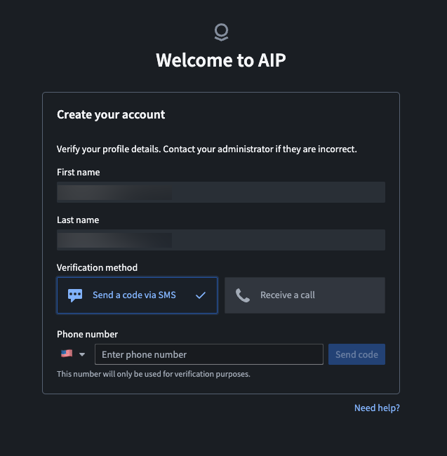 The 'Create your account' form.