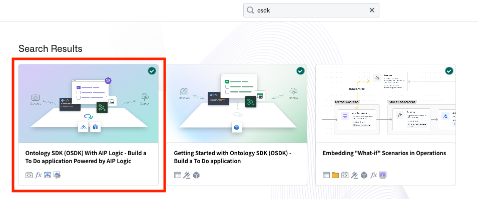 Search for OSDK in the Build with AIP portal to find the new package powered by AIP Logic.