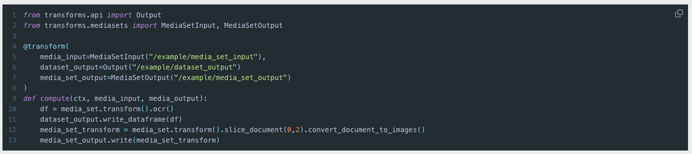 Code example using the new API.