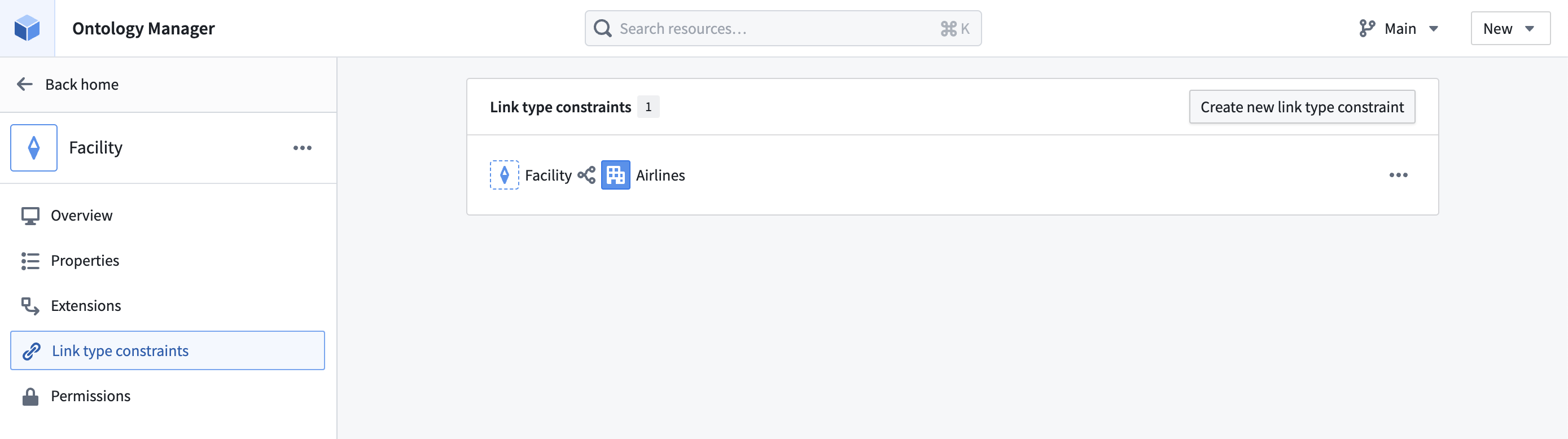 Add a link type constraint