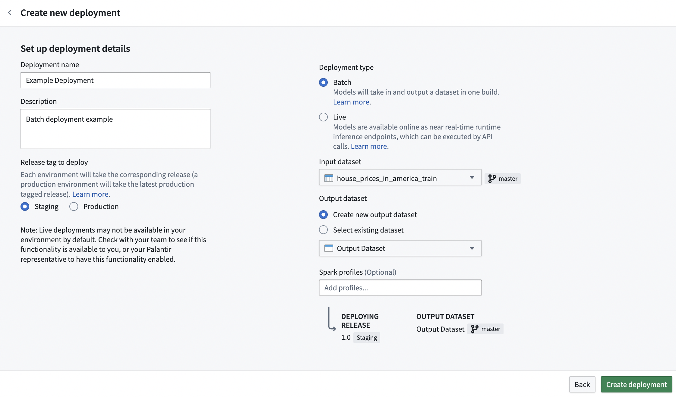 create deployment