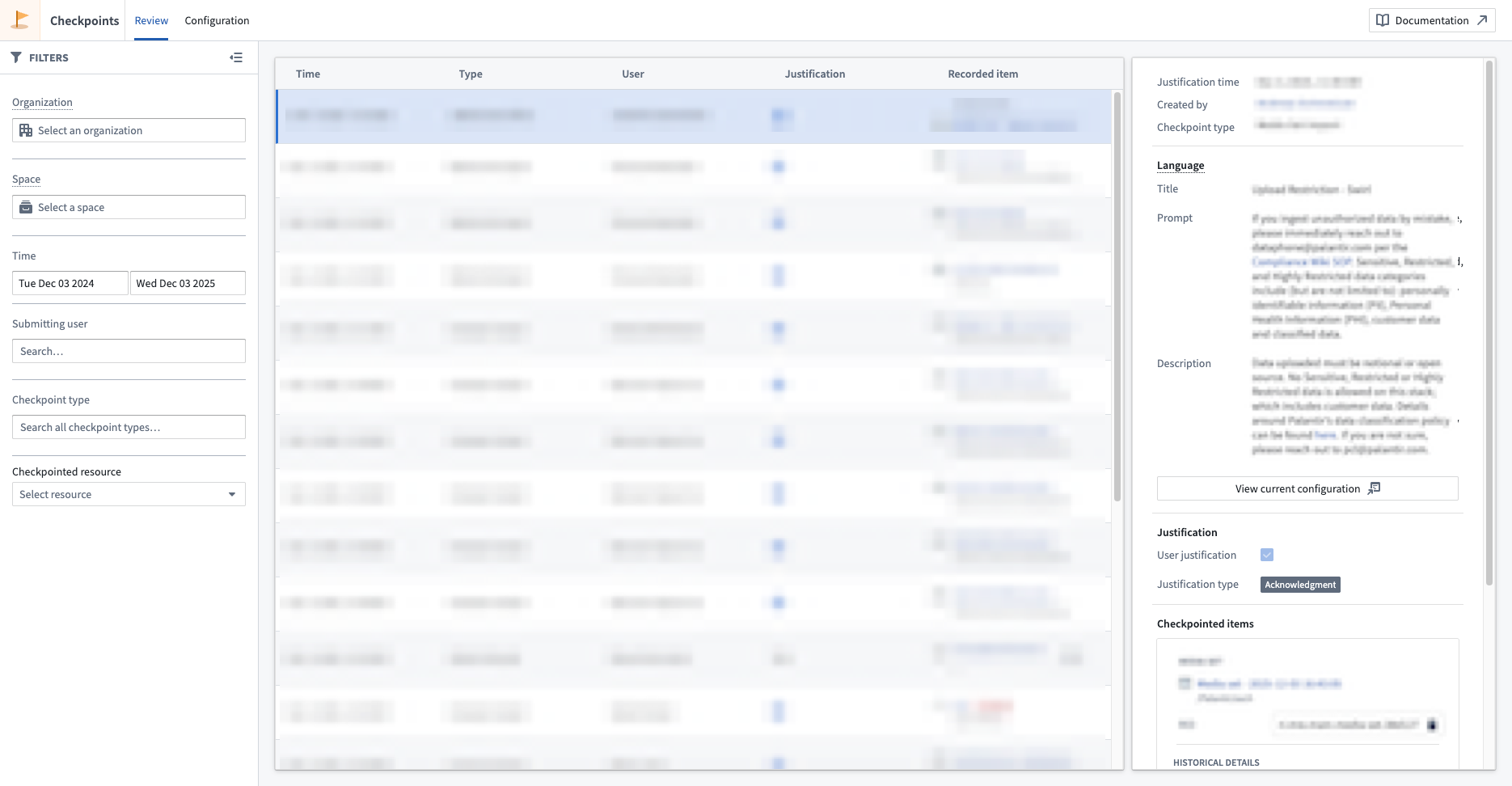 The refreshed Checkpoints interface provides enhanced filtering capabilities to support complex search combinations.