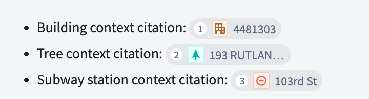 Citations allow users to see the information source used by the AIP Agent.