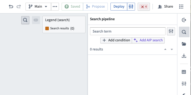 Screenshot of the Search pipeline option.
