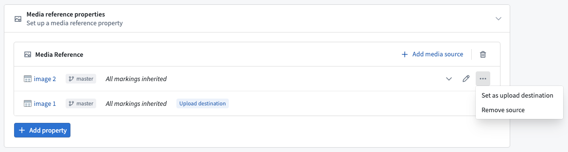 Media reference properties in the "Capabilities" tab.