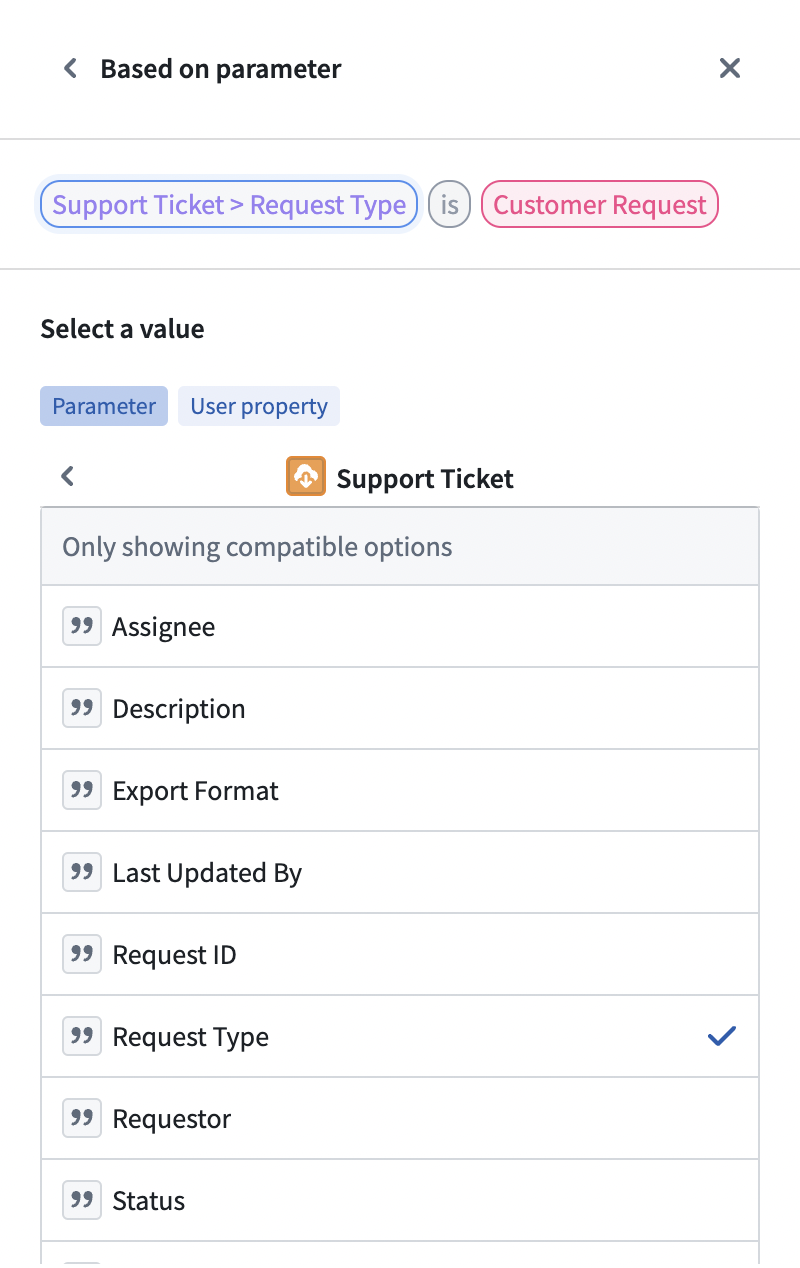 Example: Select a value