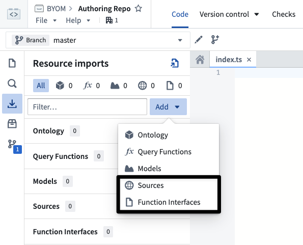 Import resources into Typescript repository.