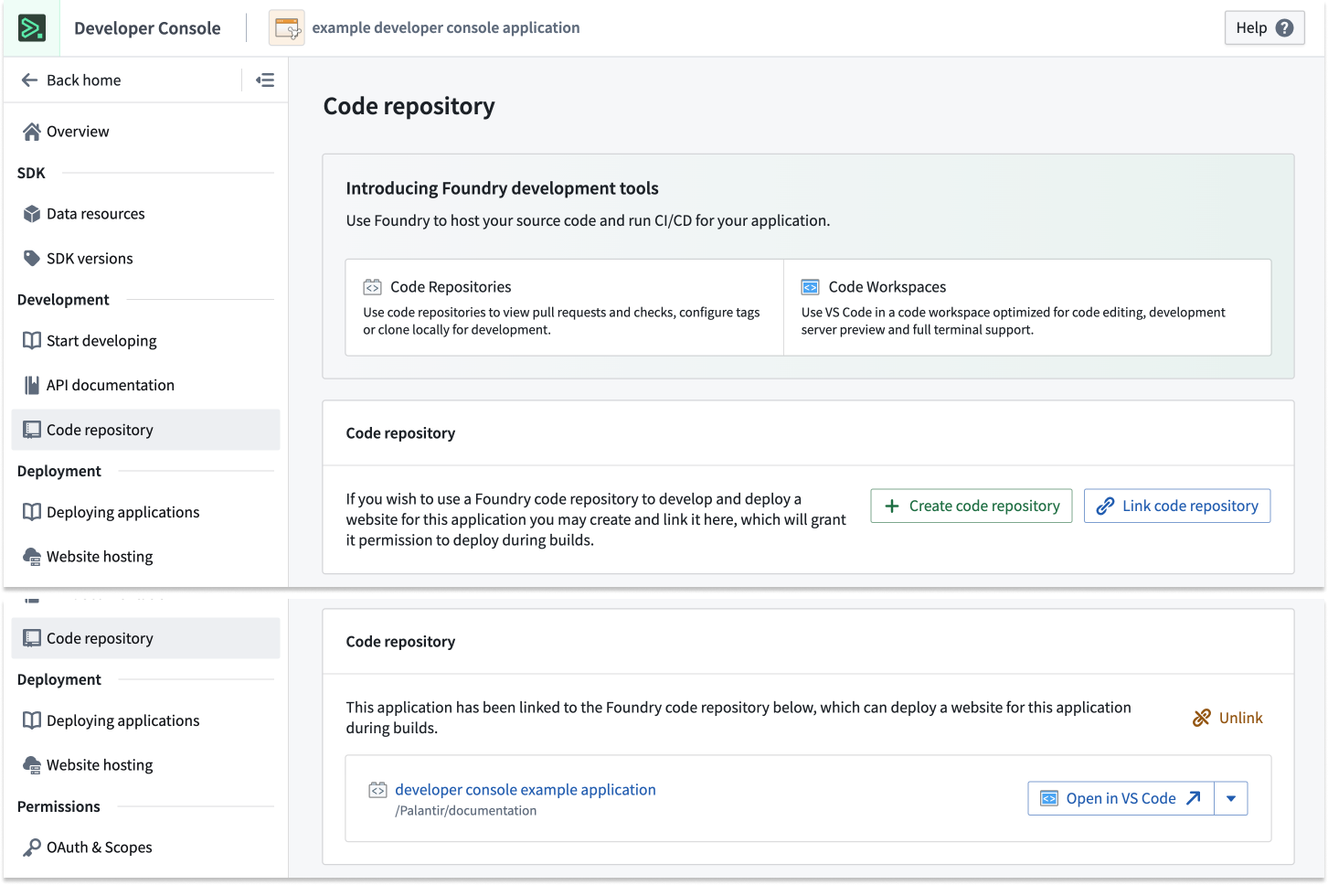 Create a code repository in a VS Code Workspace from Developer Console