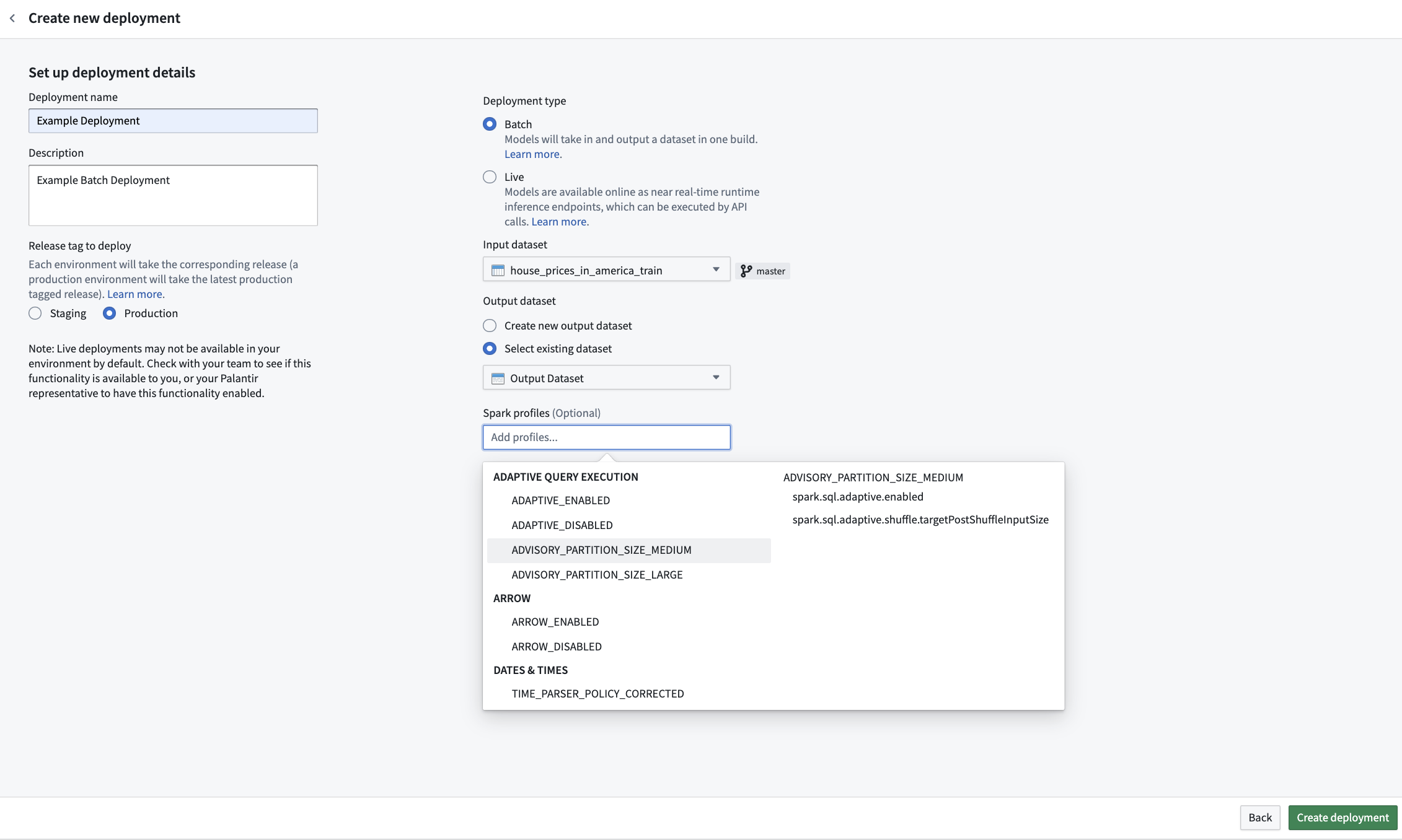 configure batch deployment
