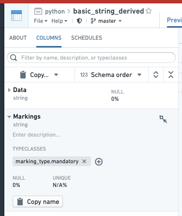 The interface shows how to add type classes to a column.