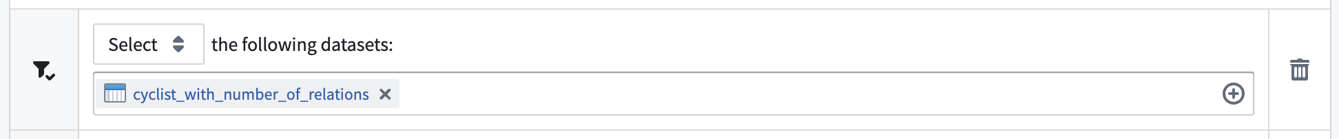 In dataset list
