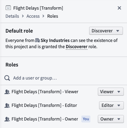 Group Project roles
