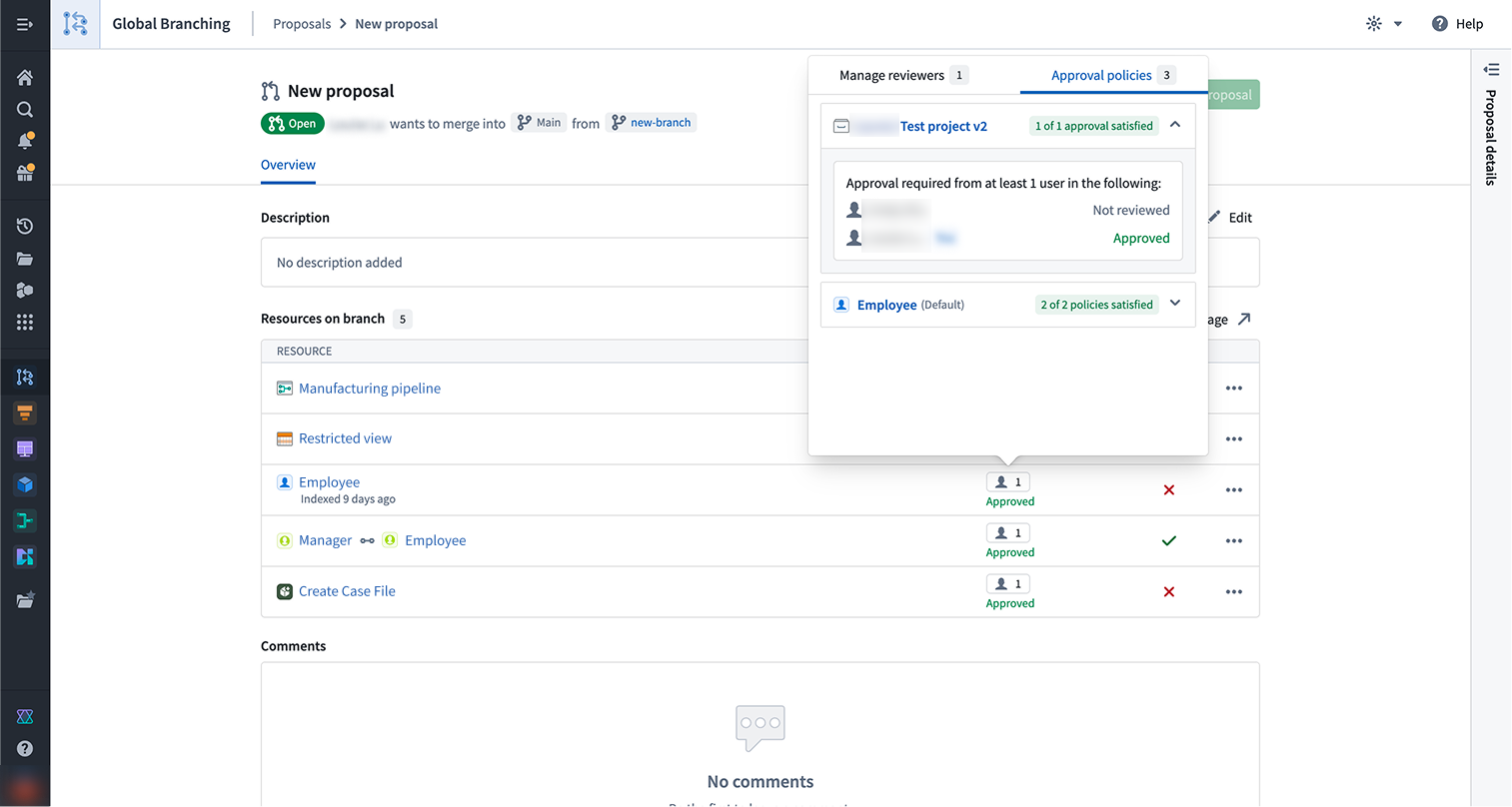Approval policies on the Proposal page.