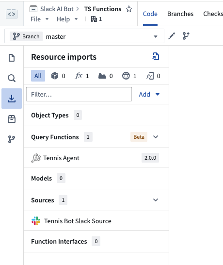 The chatbot function and source are both imported into the code repository.