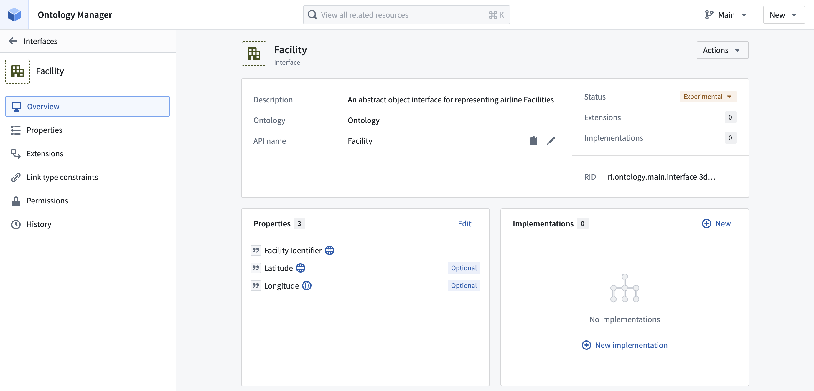 Implement an interface from the interface overview.