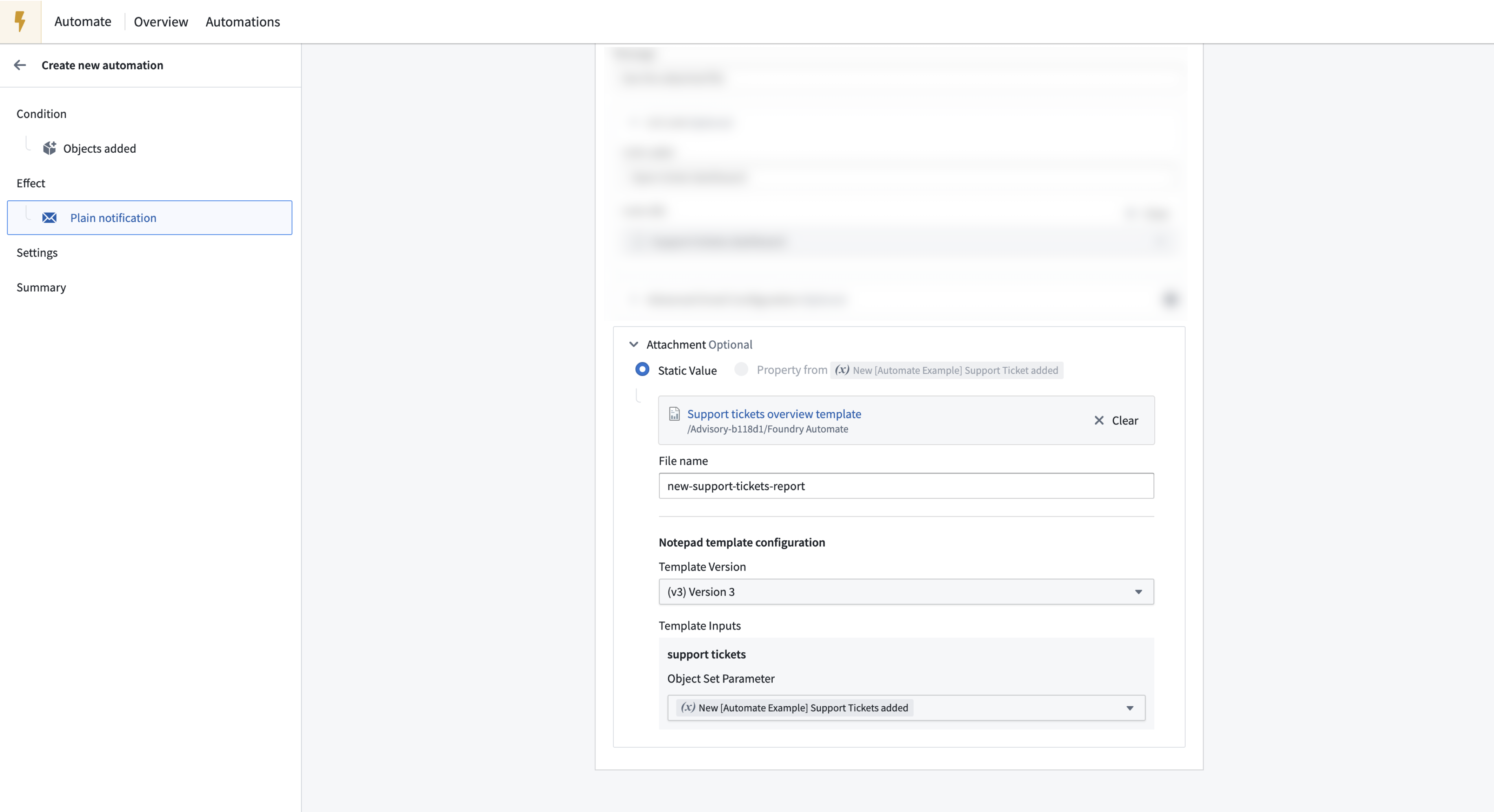 Weekly report - notification attachment