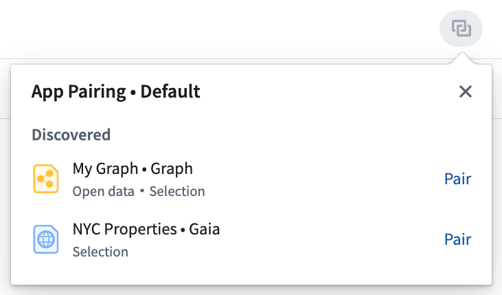 App pairing widget pairing card